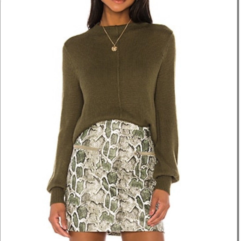 Song of Style Green Balloon Sleeve Sweater